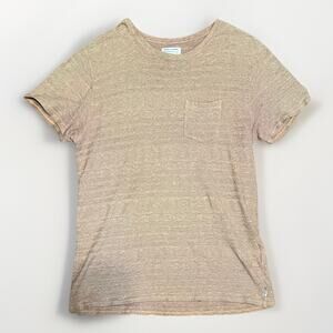 Banks Journal Brown Organic Cotton Textured Pocket T-Shirt Women's XL